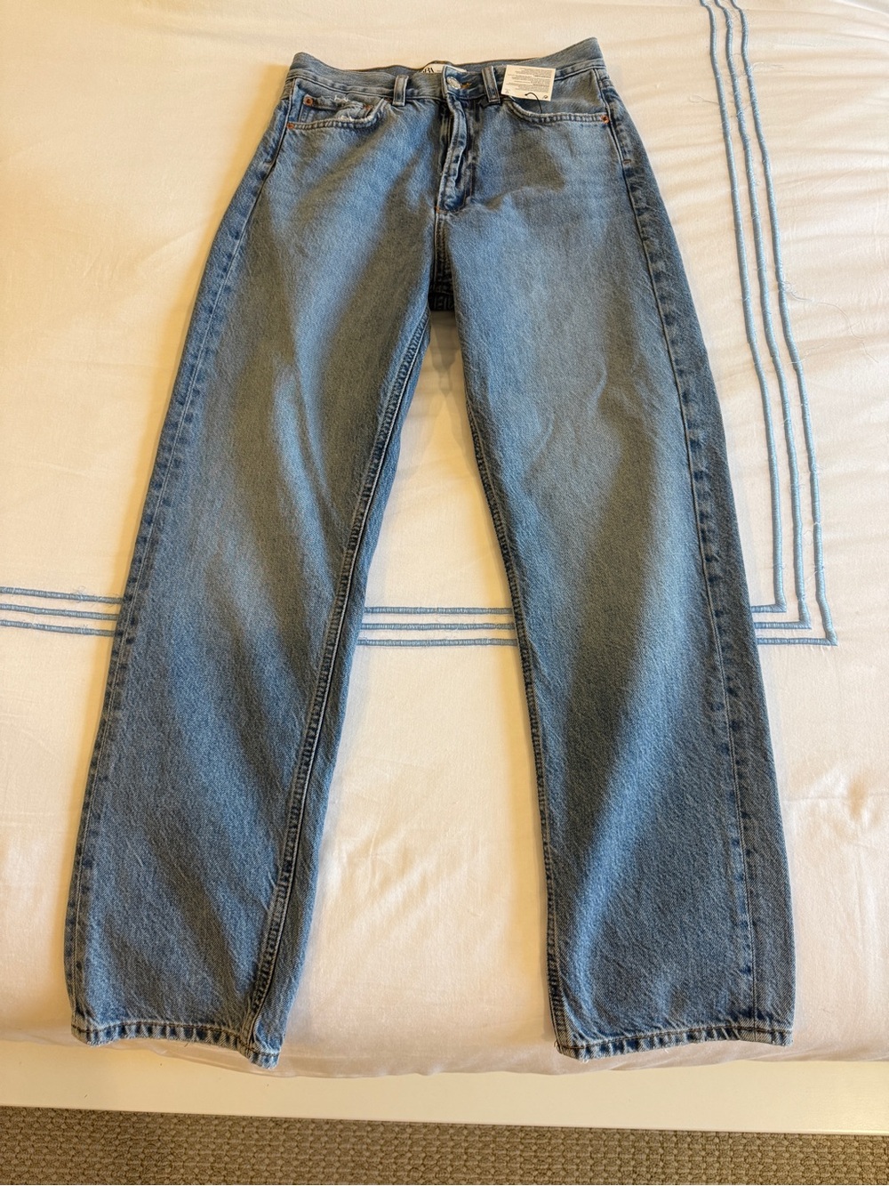 Zara Light Blue Straight Leg Jeans